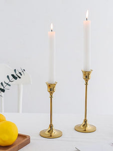 set candelabros clásicos dorados